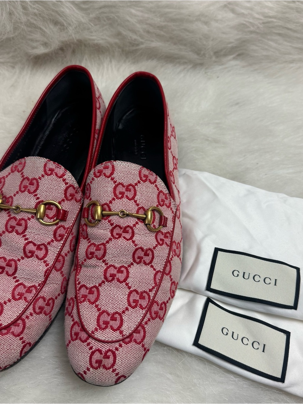 Gucci Jordaan Horsebit GG Canvas Loafers - Picture 7 of 12